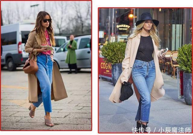 气质|穿腻了风衣+阔腿裤，试试风衣+裙子和牛仔裤，一样高级有气质