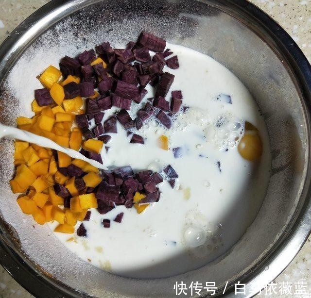  发糕|南瓜紫薯发糕，松软香甜，简单营养
