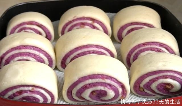 馒头|新手也能做的紫薯花卷,个个层次丰富,柔软香甜,孩子最爱吃