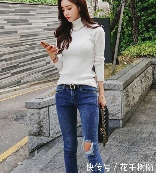  美女|干练洒脱的牛仔裤美女，穿出美好身姿