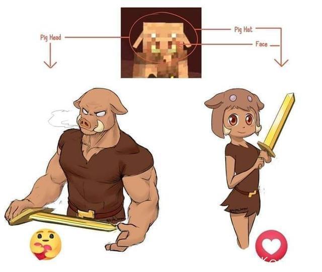 猪灵|我的世界:7张mc趣图,你眼里的猪灵是妹子?只是角度不一样