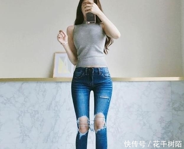  美女|干练洒脱的牛仔裤美女，穿出美好身姿