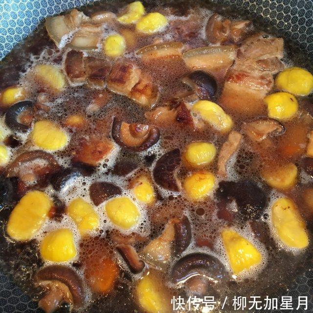 板栗|香菇板栗烧五花肉,香而不腻,一家人吃得超满足