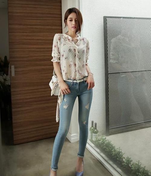 搭配|牛仔裤美女简单搭配, 还是那么有魅力