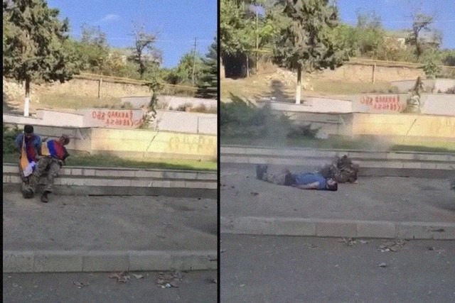 阿塞拜疆|视频画面曝光:阿塞拜疆虐杀73岁战俘,国旗绑住手脚枪杀后斩首