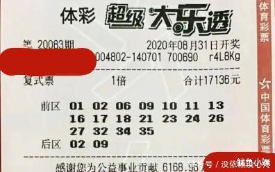 参考|体彩超级大乐透第20083期,晒票用于参考,彩民切勿沉迷