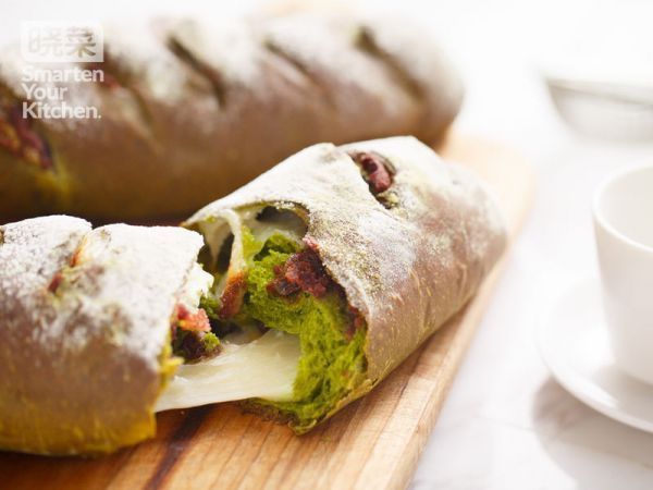  面团|抹茶麻薯夹心软欧