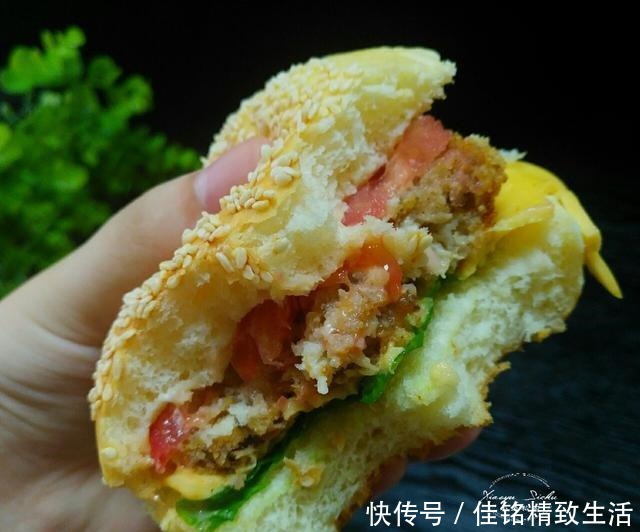 简单|自从学会了鸡腿汉堡这做法,肯德基都不香了,简单好做又好吃