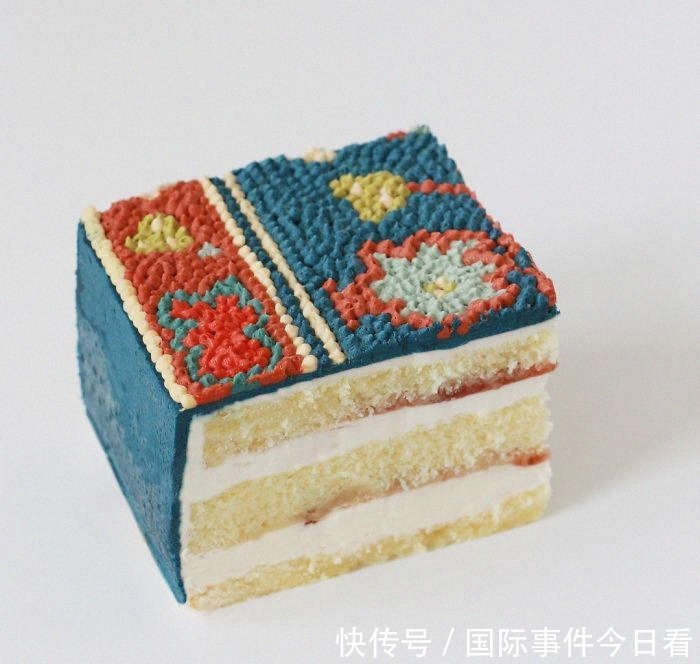 波斯|美烘焙师烤出“波斯地毯蛋糕”,既吸睛又漂亮