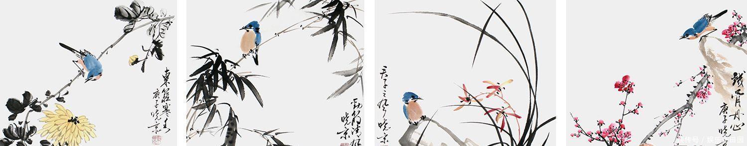  郑晓京|花鸟画欣赏诗人画家郑晓京笔下的梅兰竹菊画