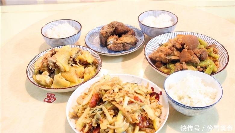 丰盛|婆婆过来帮我清理冰箱，没买菜，午餐也吃得很丰盛，家的味道