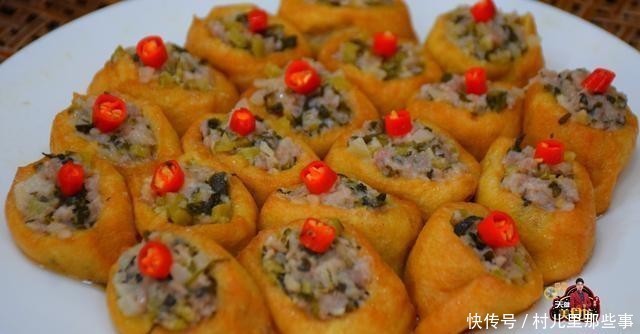  好吃|油豆腐里塞满肉，想不到这么好吃，出锅就抢光