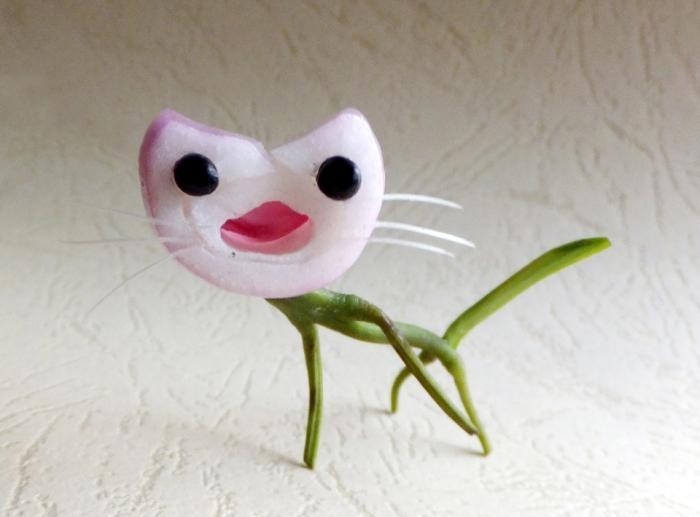 熊猫|丝瓜熊猫、菜叶鸵鸟……男子用蔬菜创造“动物世界”