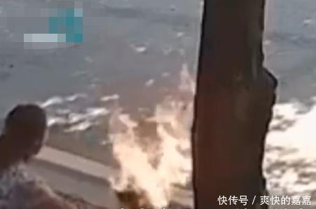  不慎|大妈烧鸭毛不慎点燃煤气罐，竟拽着煤气罐“遛弯”！场面十分惊险