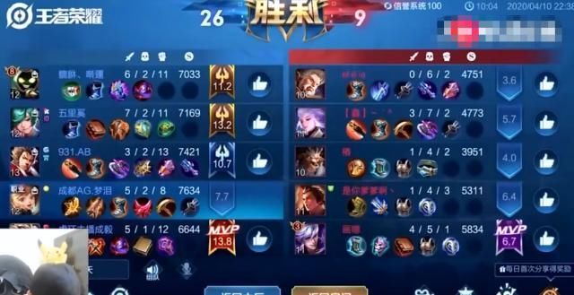 孙膑|王者7颗星,梦泪跟朋友五辅助开黑,看到太乙真人带惩击都笑尿了