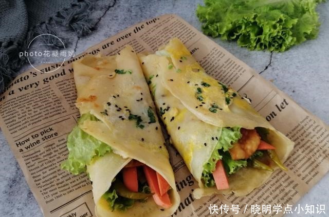 不和面|早餐就馋它,不和面不揉面,一煎一卷就搞定,孩子特爱吃