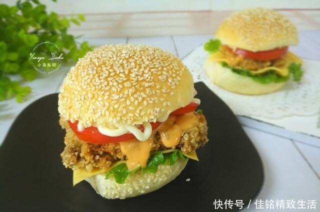 简单|自从学会了鸡腿汉堡这做法,肯德基都不香了,简单好做又好吃