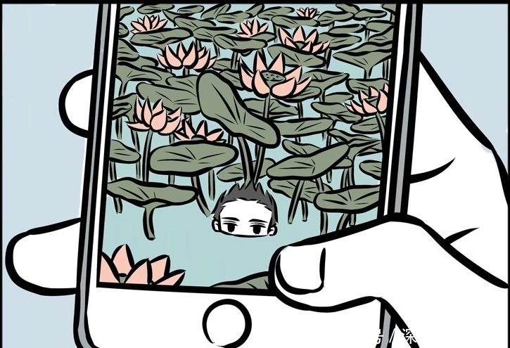 哪吒|非人哉漫画:小白看到荷花谭,结果拍个照把哪吒给拍进去了